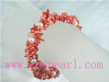 7-8mm red coral jewelry with freshwater pearl bracelet